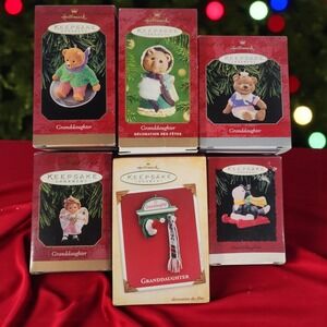 Lot Hallmark Keepsake Christmas Ornaments Granddaughter Vintage Memories Nostalg